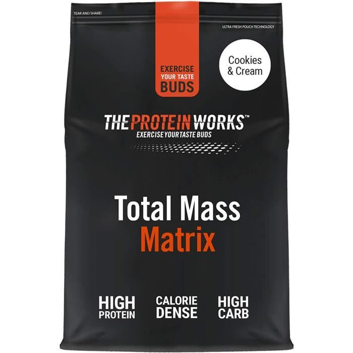 Total Mass Matrix - Cookies Crème - Gain de Masse - Gain de Poids Riche en Calories - Protéine en Poudre - - 5kg 670