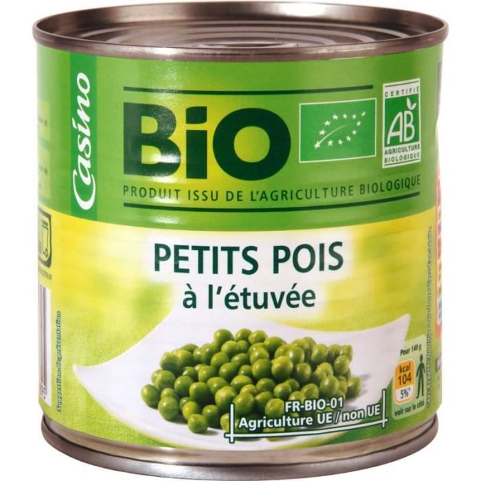 CASINO Petits pois extra fins - Bio - 265g