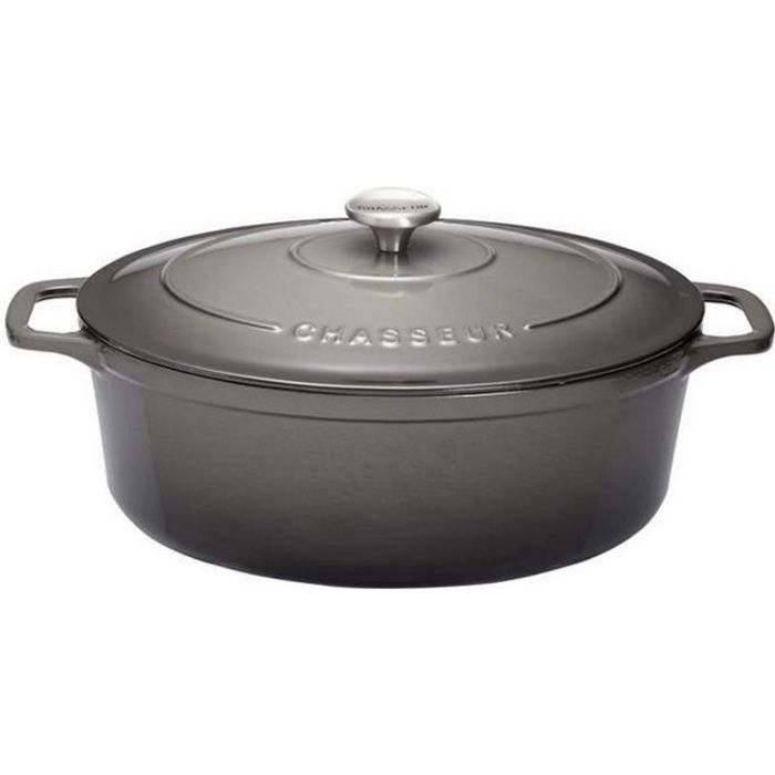 Chasseur - cocotte ovale en fonte émaillée 35cm caviar sublime - puc473589