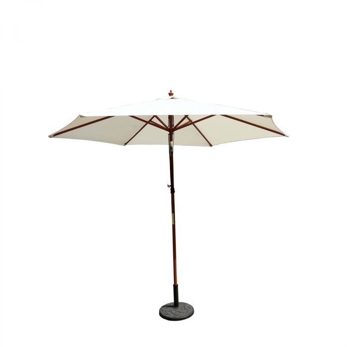 CANCUN - Parasol bois Ø 300cm inclinable écru