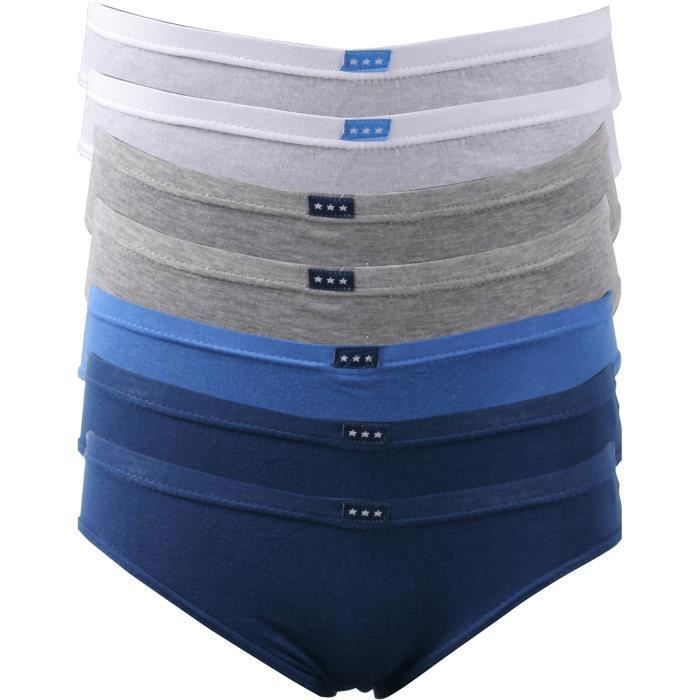 Lot X7 - Slips Etoiles GARCON couleur - Blanc/Gris/Marine