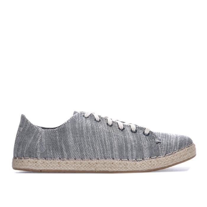 Toms Espadrilles Lena Slubby Cotton Noir Femme