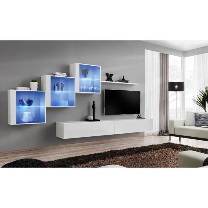 Ensemble meubles de salon SWITCH XX design, coloris blanc brillant. 40 Blanc