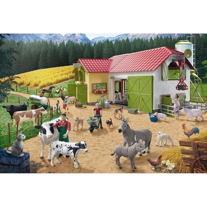 Puzzle enfant 40 Pièces - Journée à la ferme + 2 figures Schleich Farm World - SCHMIDT AND SPIELE
