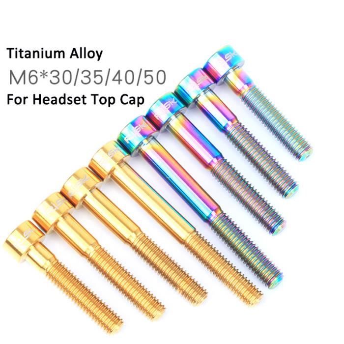 Risk M6 x 30 Mm Titane Vélo Boulon De Casque Vélo Sommet De La Tige Casquette Vis Pour Vtt Route Vélo M6 x 30 Mm Coloré