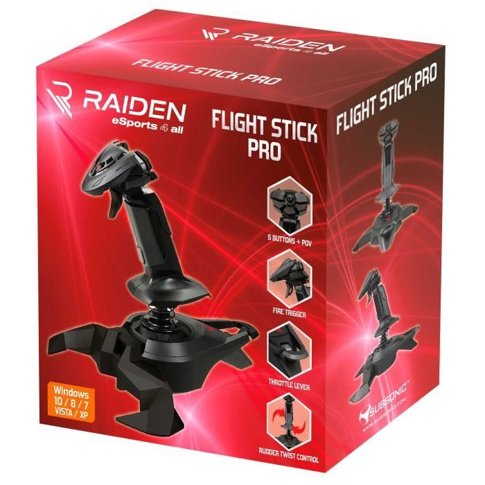 Raiden - Joystick avec manette de gaz pour simulateur de vol - Flignt Stick Pro - Compatible PC