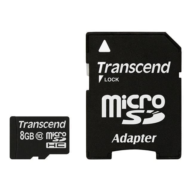 TRANSCEND Premium - Carte mémoire flash (adaptateur microSDHC - SD inclus(e)) - 8 Go - Class 10 - 133x - micro SDHC