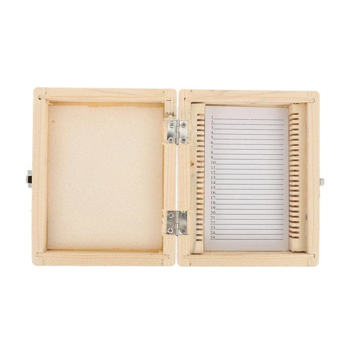 Lot De 2 Boîtes De Rangement Pour Lames De Microscope - 25 Lames Chacune - Blanc Et Vert - 4