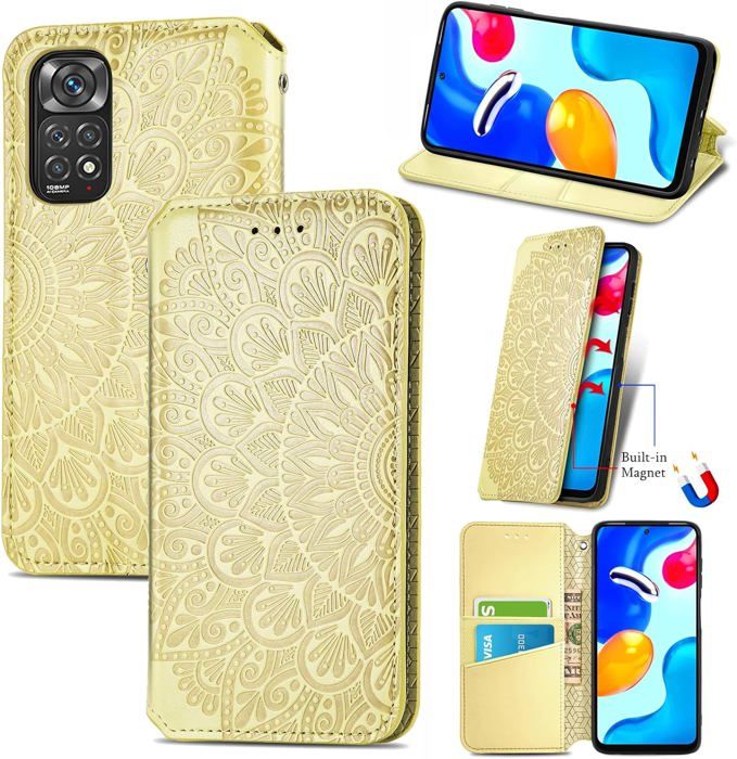 Étui Portefeuille Cuir Pour Xiaomi Redmi A3 (2024) – Magnétique, Pied, Verre Trempé Inclus