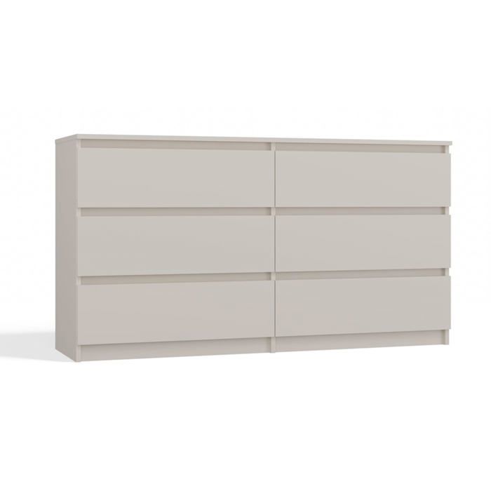 Commode - Modèle cachemire - 6 tiroirs - 138 x 40 x 75 cm