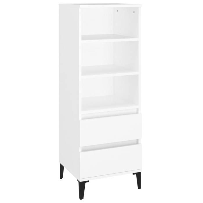 Buffet basarmoire commode Buffet hautmeuble de rangement Blanc 40x36x110cm Bois dingénierie 3411941 FrenchDays