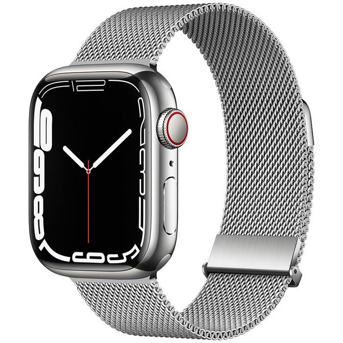Bracelet Compatible Apple Watch Series 44 45 46 49 42 mm (Series 3/2/1) Métal Milanais Double Magnétique pour Series 10 9 8 7 6 5 4