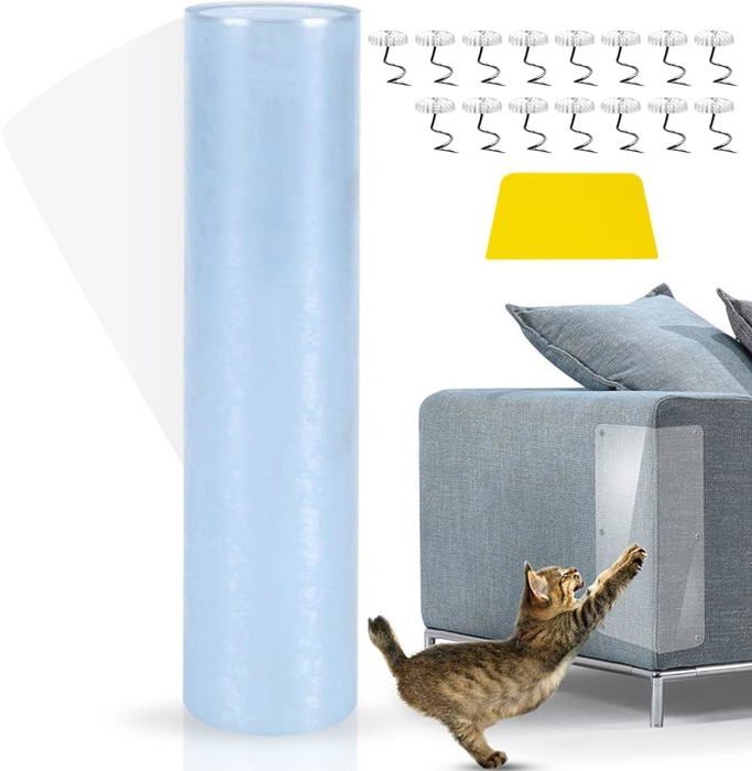 Comparer les prix de Protection Canape Chat Anti Griffe 20cm x 500cm,Anti Griffe Chat canapé,Protege canape Griffe Chat,Protecteur de Rayure Chat