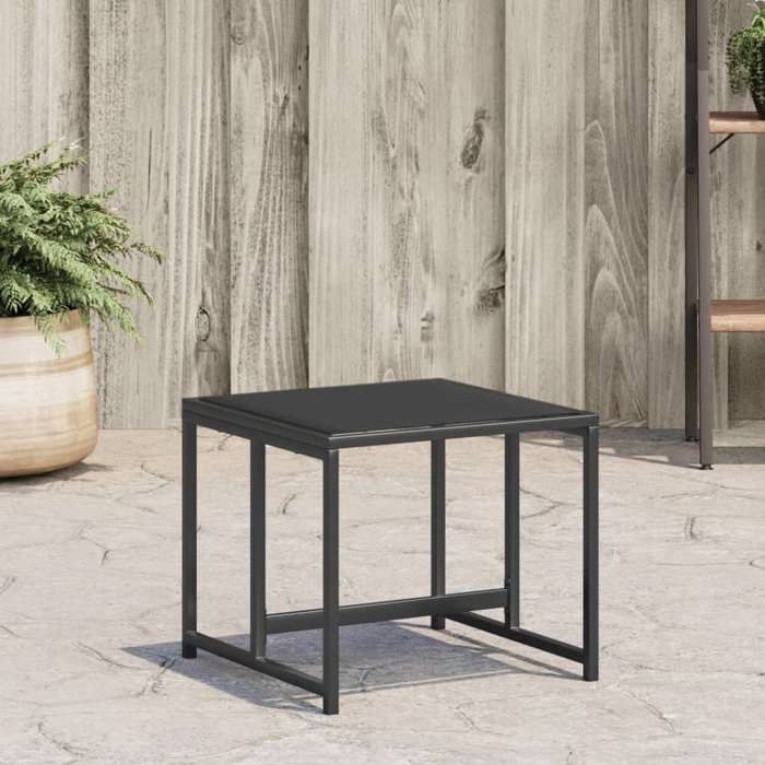 vidaXL Tabourets de jardin 4 pcs noir acier et textilène siège de jardin tabouret dextérieur siège cube siège 4008594