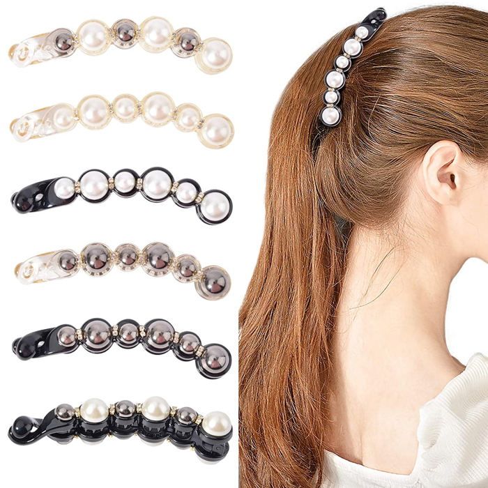 Meilleurs prix pour Lot de 6 barrettes à cheveux en perles et strass pour femmes et filles style 1