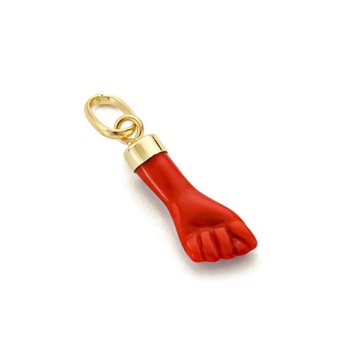 Pendentif amulette en or 9 carats avec motif main et poing Higa