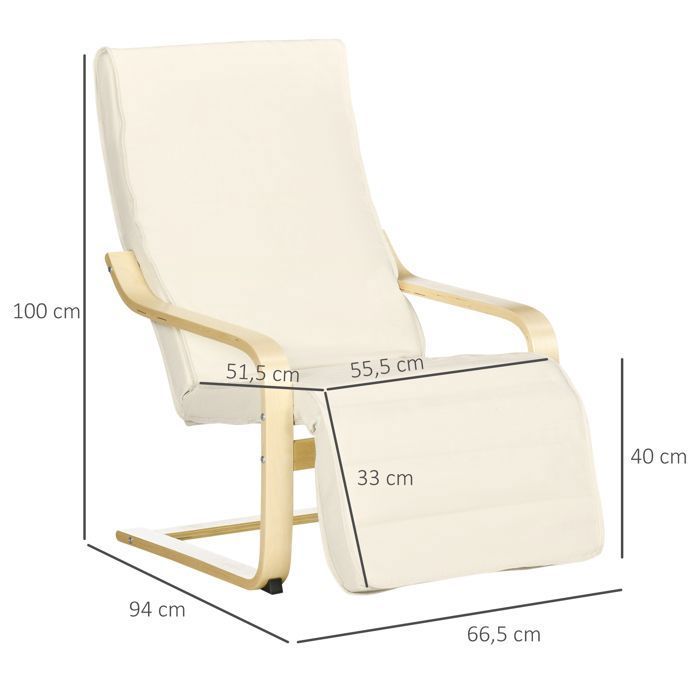Fauteuil de relaxation Fauteuil oscillant fauteuil de repos fauteuil de relaxation avec repose-pieds réglable chaise de salle à