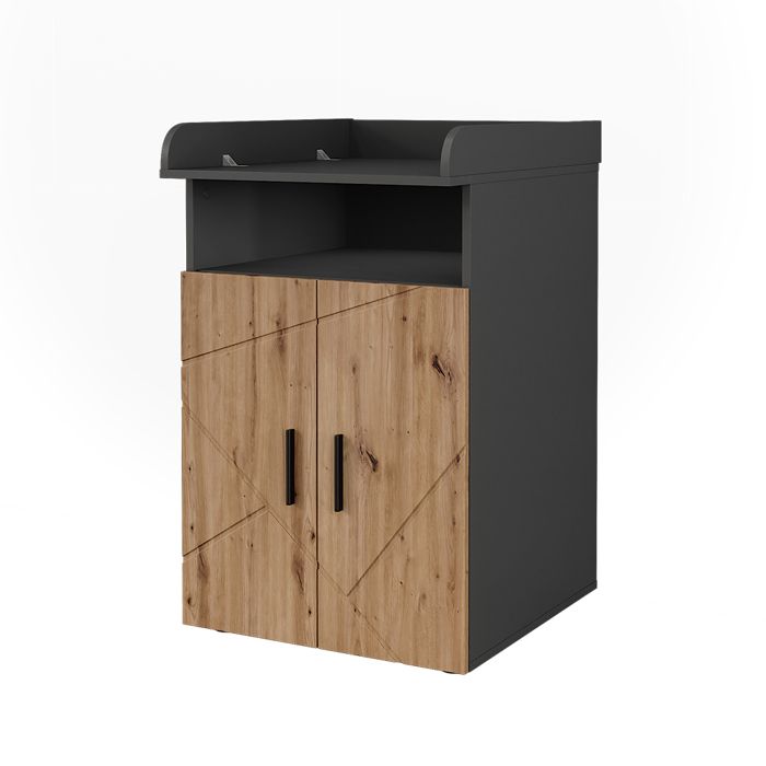 Commode à langer Irma 60x97cm avec plan à langer Anthracite/Chêne de force doré Vicco 54784 Commode à langer Irma 60x97cm avec plan à langer Anthracite/Chêne de force doré Vicco 54784