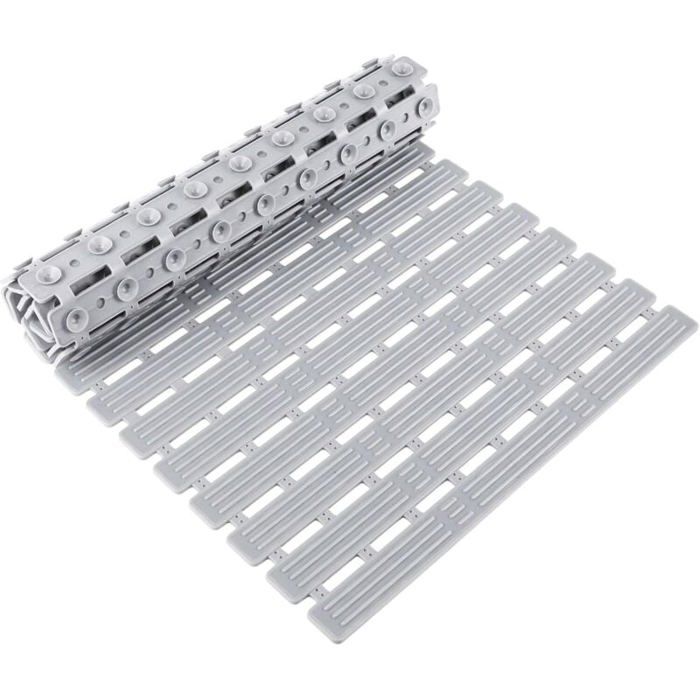 Grand tapis de douche antidérapant 68,6 x 40,6 cm pour douche à l'italienne, lavable avec ventouses et trous de drainage pour sol de baignoire, salle de bain (gris clair, 68 x 40 Grand tapis de douche antidérapant 68,6 x 40,6 cm pour douche à l'italienne, lavable avec ventouses et trous de drainage pour sol de baignoire, salle de bain (gris clair, 68 x 40