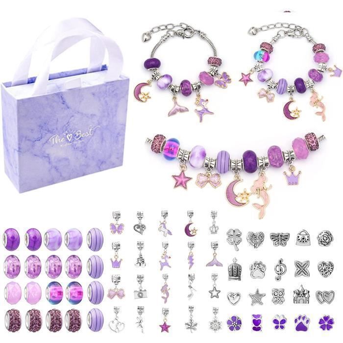 Kit de Fabrication de Bracelets - Cadeau Fille - 129 pièces - Créatif - 6-12 Ans - DIY
