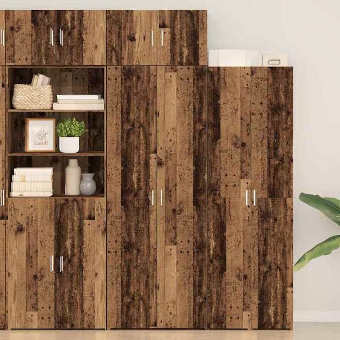 SALE 2026 Armoire/Cabinet à tiroirs Marron - Armoire de rangement Bois ancien 70x425x225cm PRO792717396