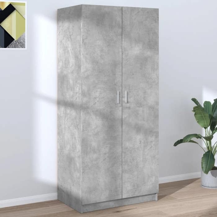 SALE 2026 Garde-robe Gris - Garde-robe Gris béton 80x52x180cm - Bois d’ingénierie PRO751497714