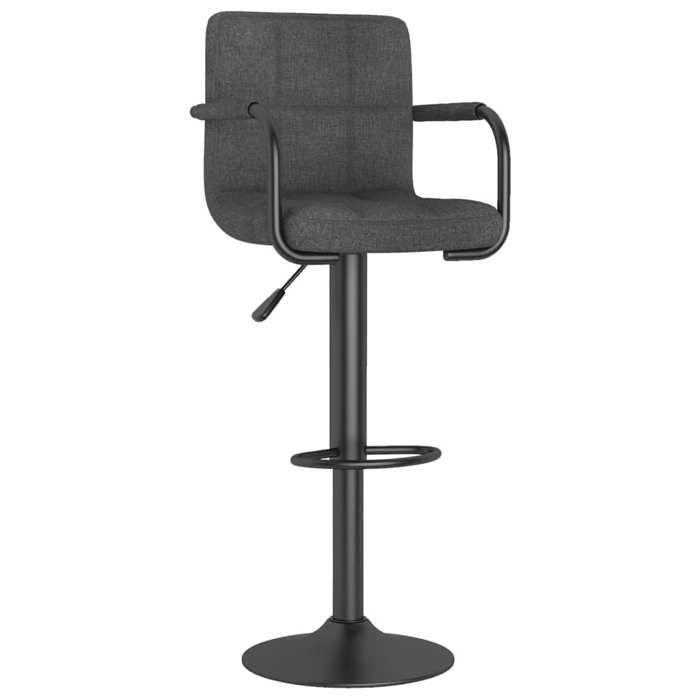 NEUF 2026 CHIC Tabouret de bar SWEETY 1 PC CHAISE HAUTE Gris foncé Tissu 48x47x(90-111) cm CCC1885