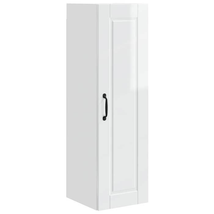 SOLDE DHIVER®Buffet de Cuisine KENNETH - Armoire Bas/Colonne/ Armoire de cuisine - avec étagère Blanc brillant 30x31x100cm - 602395