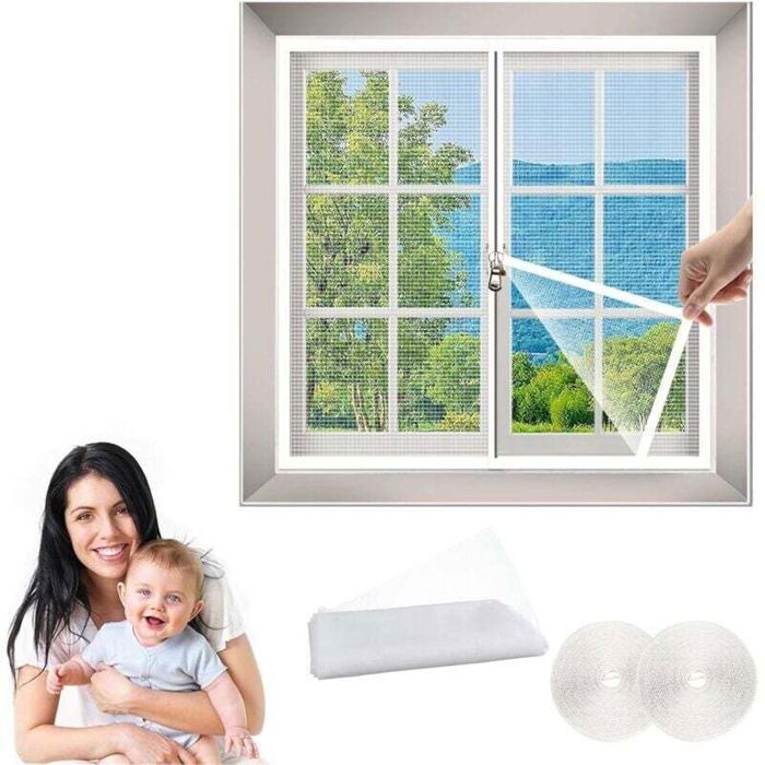 Moustiquaire de fenêtre - MICH® - 50x120 cm - Anti-insectes - Installation sans perçage - Fibre de polyester