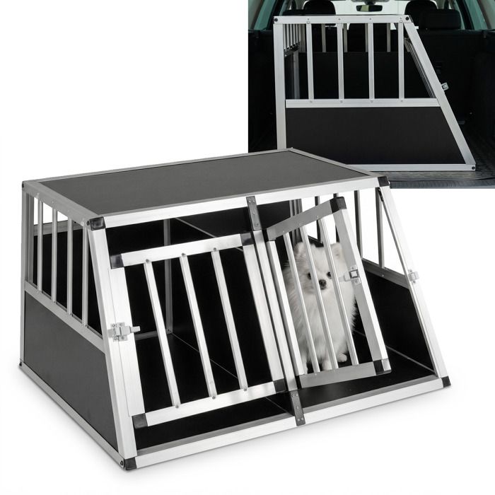 Comparer les prix de Cage de Transport pour Chien COSTWAY en Métal Porte Verrouillable Séparateur Amovible 67 x 435 x 48 cm Chenil de Camping Camion