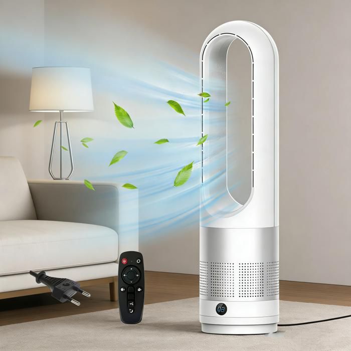 Ventilateur tour avec télécommande ventilateur sans pales avec minuterie 8H 8 vitessesoscillant à 80° ventilateurs sur pied - Pimpimsky