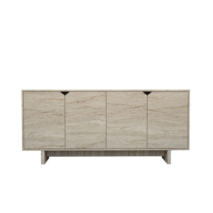 Buffet en bois Turan - 180 x 40 x 81 cm - Travertin Buffet en bois Turan - 180 x 40 x 81 cm - Travertin