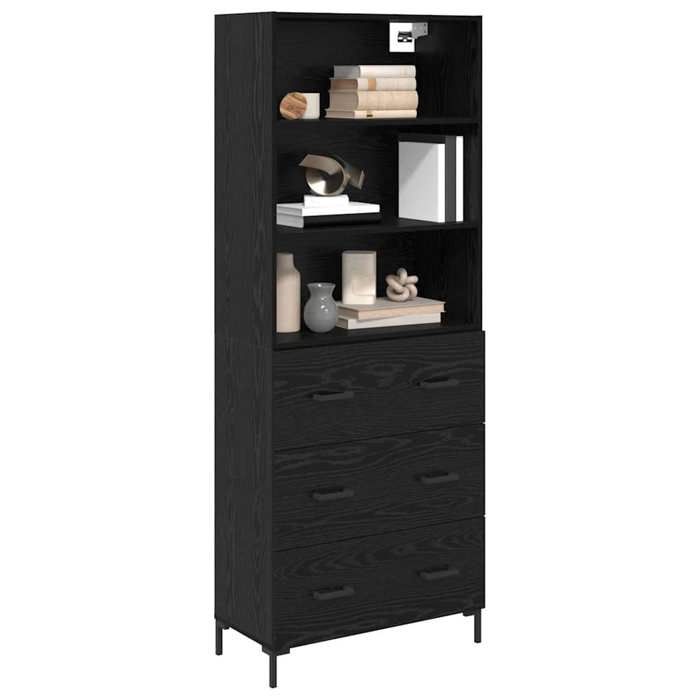 Vaisselier de cuisine - Noir - Haut Armoire - SWEETY - avec rangement - Chêne noir 695x34x180cm - Bois dingénierie LH1439848