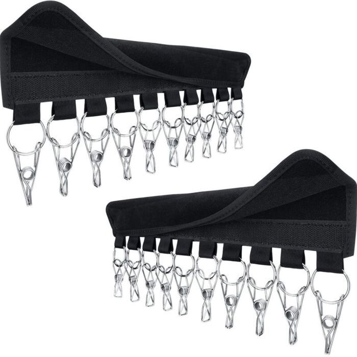 Porte-casquettes 10 clips (noir 1 pièce) organiseur de casquettes fixation murale