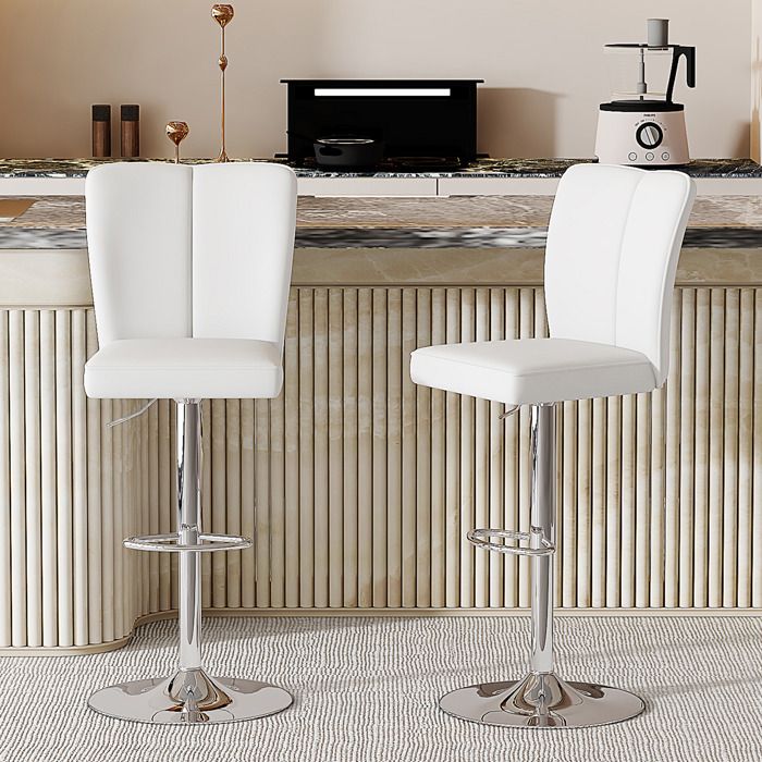 Tabouret de bar réglable - Lot de 2 - Hauteur réglable 95 5-117 5 cm - Assise 41x39 5 cm - Dossier 44 5 cm