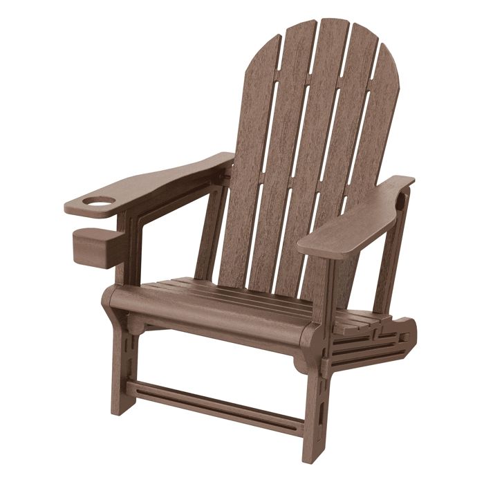Chaise adirondack ML-Design marron en plastique HDPE aspect bois avec porte-gobelet pour extérieur Chaise adirondack ML-Design marron en plastique HDPE aspect bois avec porte-gobelet pour extérieur