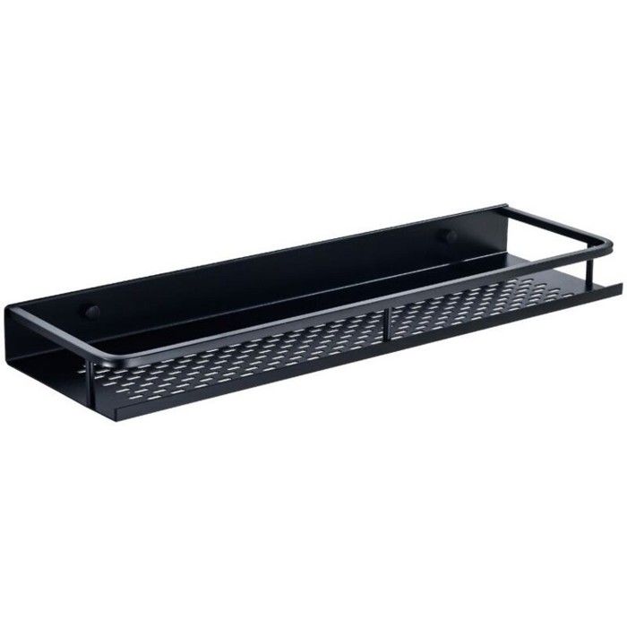 Tablette de salle de bain 50cm Noir Etagère et rangement de douche Étagère de salle de bain en acier MASQUE - MOUFLE - CHAUSSONS CH