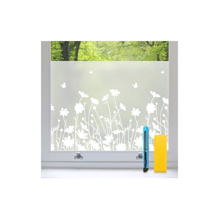 Film Fenetre Anti Regard Film Occultant Fenêtre Motif Fleurs Dépoli Bon Intimité Anti UV Anti Chaleur Electrostatique Non Adhesif