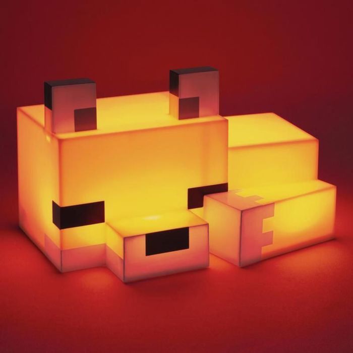 Veilleuse renard mignonne de 16 cm à douce lumière orange. Objet décoratif et lampe de table idéale pour les salles de jeux ou les