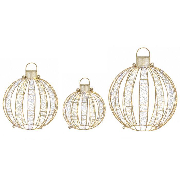 Ensemble de bougies lumineuses de Noël extérieures (3 pièces) LED à lumière blanche chaude 360° fonction de programmation 24 heures