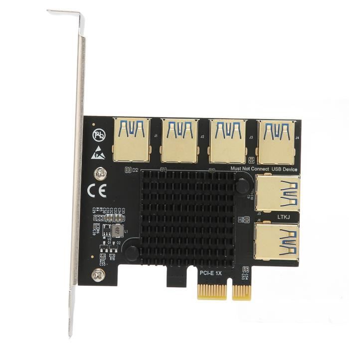 Ic Riser Carte de montage PCI E 1 à 6 Riser Card IC Dissipateur Plaqué Or ...