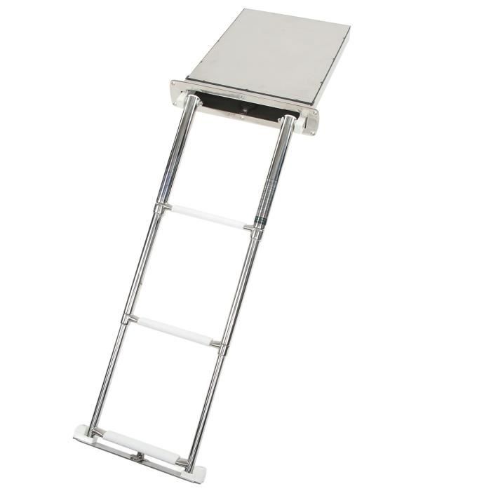 Echelles Telescopique, echelle bateau Échelle de bateau à 3 étapes avec support coulissant, échelle de pont de bain pour bateau ponton pour la pêche, échelle télescopique/pliante en acier inoxydabl Echelles Telescopique, echelle bateau Échelle de bateau à 3 étapes avec support coulissant, échelle de pont de bain pour bateau ponton pour la pêche, échelle télescopique/pliante en acier inoxydabl