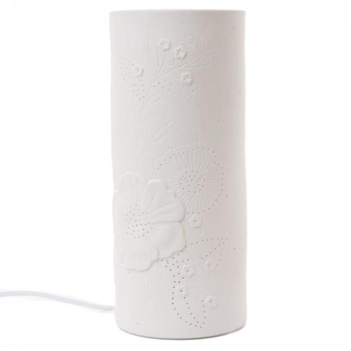 Lampe tube fleur grand modèle - Amadeus 12 Blanc - Porcelaine - LED