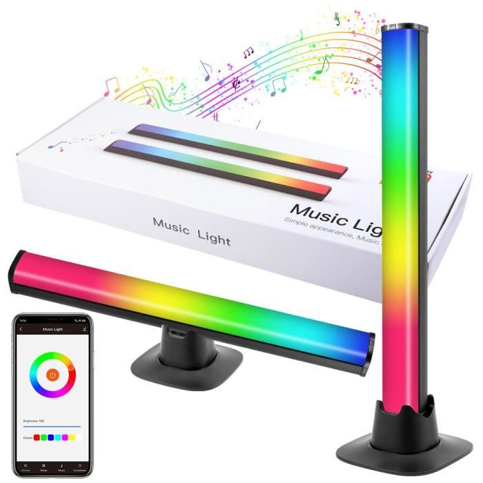 Smart Barre LED RVB Lampe Barre Lumineuse Synchronisation de la Musique 10 Effets D'éclairage Contrôle Bluetooth pour PC,TV,Chambre
