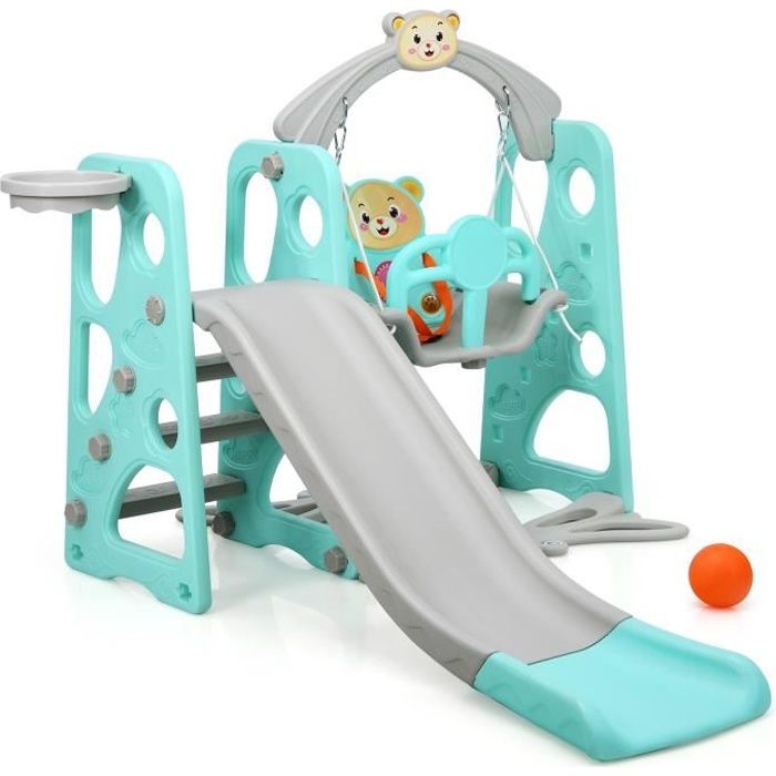 Toboggan Enfant Intérieur, Toboggan Pliable avec Panier de Basketball,  Toboggan de Jardin en HDPE, Motif Amusant, Jusqu'à 25 kg, pour Enfants 1-6  Ans : : Jeux et Jouets