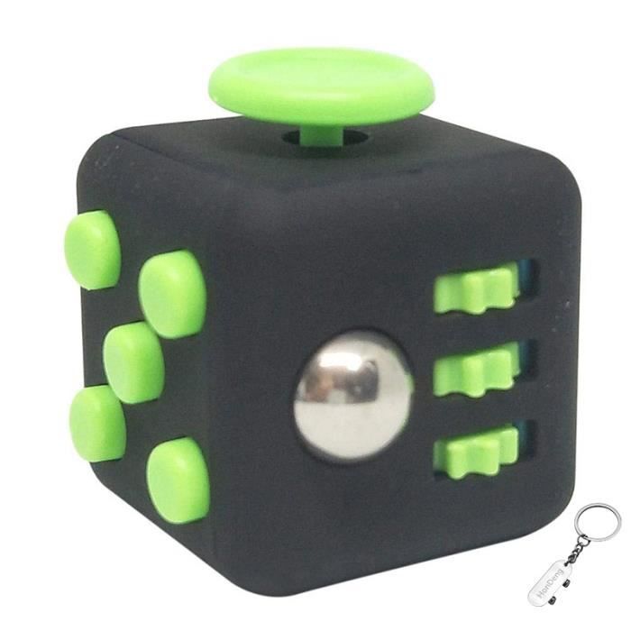 Fidget Cube Jeux Jouet Gadget Anti-stress pour Enfants et Adultes NOIR & VERT 