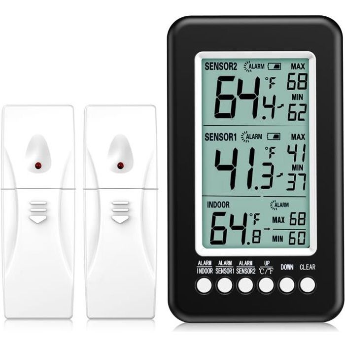 Thermomètre numérique LCD intérieur/extérieur étanche mesure de la  température murale de la serre de jardin affichage de la valeur minimum Max  - AliExpress