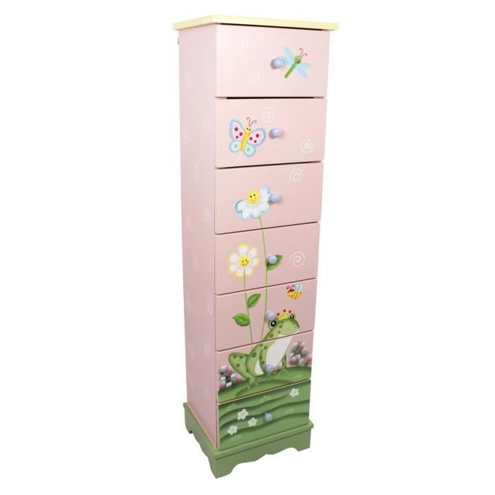 Commode En Bois Avec 7 Tiroirs Pour Chambre Enfant Bebe Fille Rose Fantasy Fields W 87a Cdiscount Maison