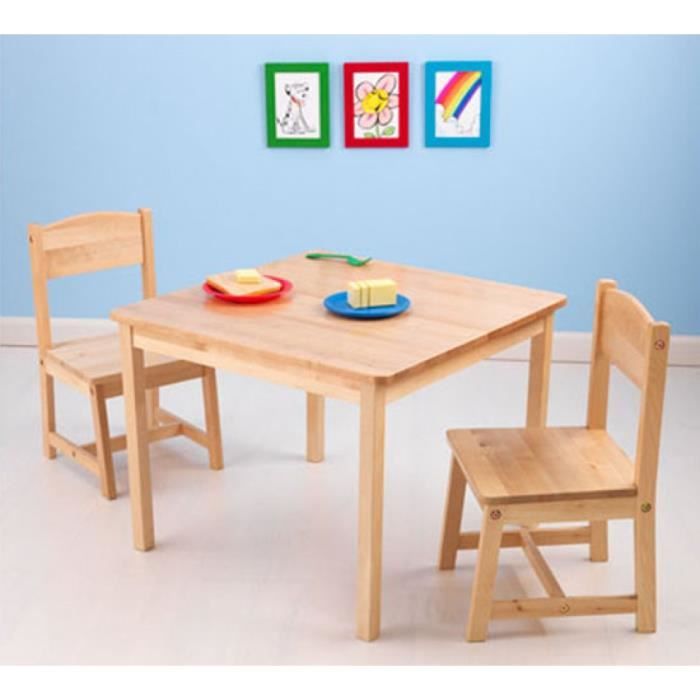 Bureau pour chambre enfant en bois avec deux chaises  Cdiscount Maison