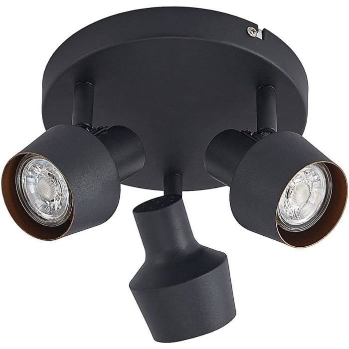 Lot 4 Spots LED Encastrés BRILONER Ultraplats 90x25mm - Dimmables 3 Niveaux IP44 Noir Mat Salle De Bain